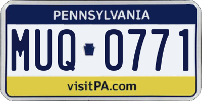 PA license plate MUQ0771