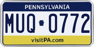 PA license plate MUQ0772