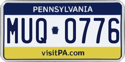 PA license plate MUQ0776