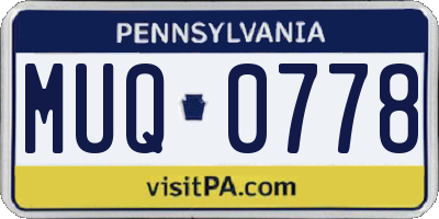 PA license plate MUQ0778