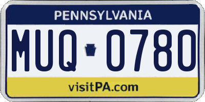 PA license plate MUQ0780