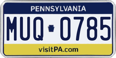 PA license plate MUQ0785