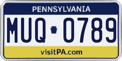 PA license plate MUQ0789