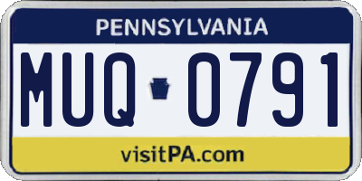 PA license plate MUQ0791