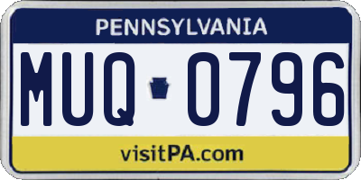 PA license plate MUQ0796