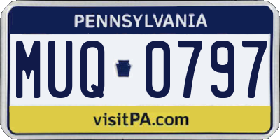 PA license plate MUQ0797