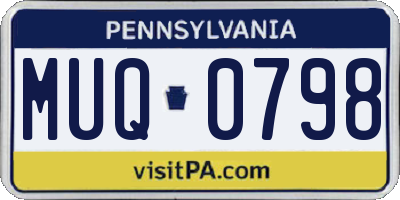 PA license plate MUQ0798