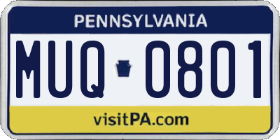 PA license plate MUQ0801