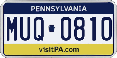 PA license plate MUQ0810