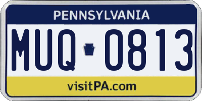 PA license plate MUQ0813