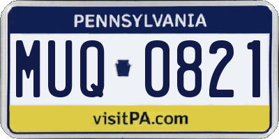 PA license plate MUQ0821