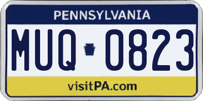 PA license plate MUQ0823