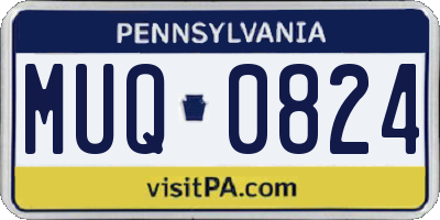 PA license plate MUQ0824