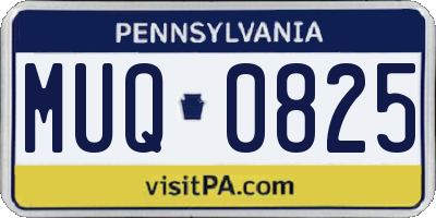 PA license plate MUQ0825