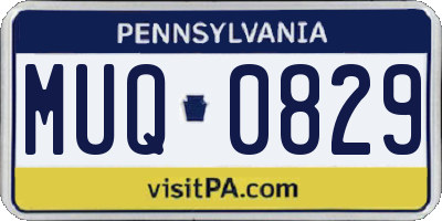 PA license plate MUQ0829