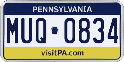 PA license plate MUQ0834