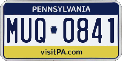 PA license plate MUQ0841