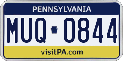 PA license plate MUQ0844