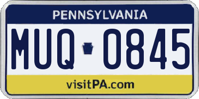PA license plate MUQ0845