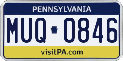 PA license plate MUQ0846