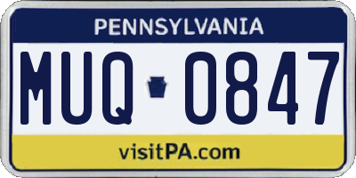 PA license plate MUQ0847