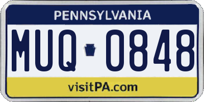 PA license plate MUQ0848