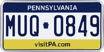 PA license plate MUQ0849