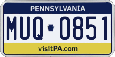 PA license plate MUQ0851