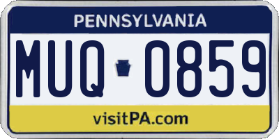 PA license plate MUQ0859