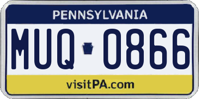 PA license plate MUQ0866