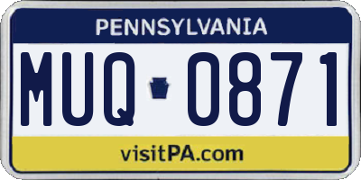 PA license plate MUQ0871