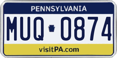 PA license plate MUQ0874