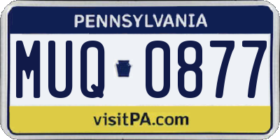 PA license plate MUQ0877