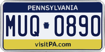 PA license plate MUQ0890