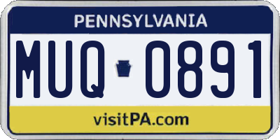 PA license plate MUQ0891