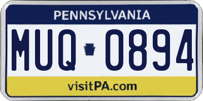 PA license plate MUQ0894