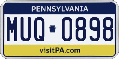 PA license plate MUQ0898