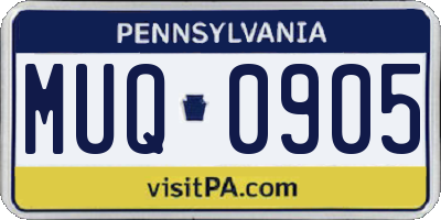 PA license plate MUQ0905