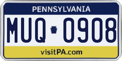 PA license plate MUQ0908
