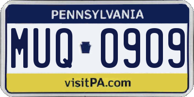PA license plate MUQ0909