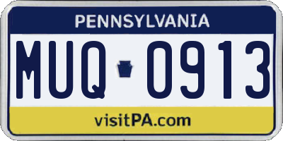 PA license plate MUQ0913