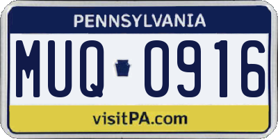 PA license plate MUQ0916
