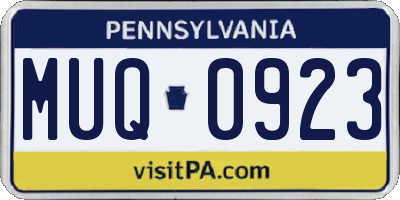 PA license plate MUQ0923