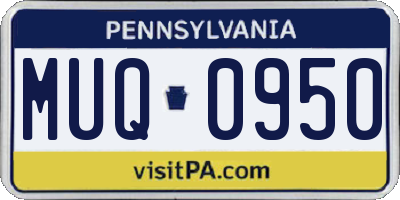 PA license plate MUQ0950