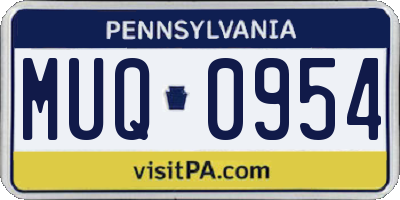 PA license plate MUQ0954