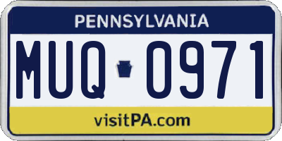 PA license plate MUQ0971