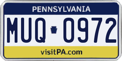 PA license plate MUQ0972