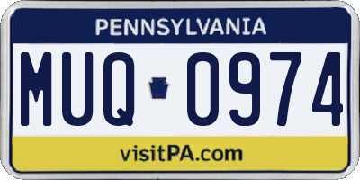 PA license plate MUQ0974