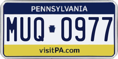 PA license plate MUQ0977