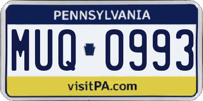 PA license plate MUQ0993